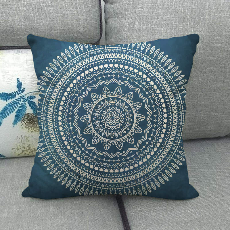 Nordic Bohemian Floral Pattern Digital Printing Short Plush Pillow Covers For Car Sofa Office Cushion Cover Home Goods