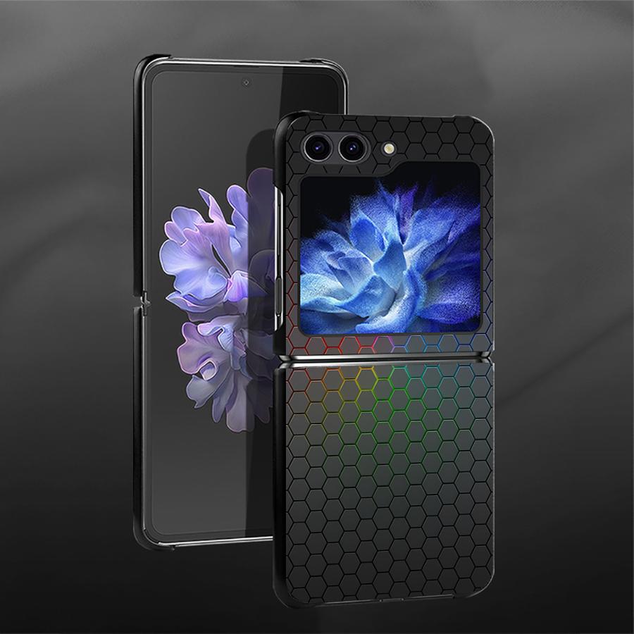 Back Phone Cover Funda Case for Samsung Galaxy Z Flip 7 6 5 4 3 Flip6 Flip3 Flip4 Flip7 FE Flip5 Carbon Fiber