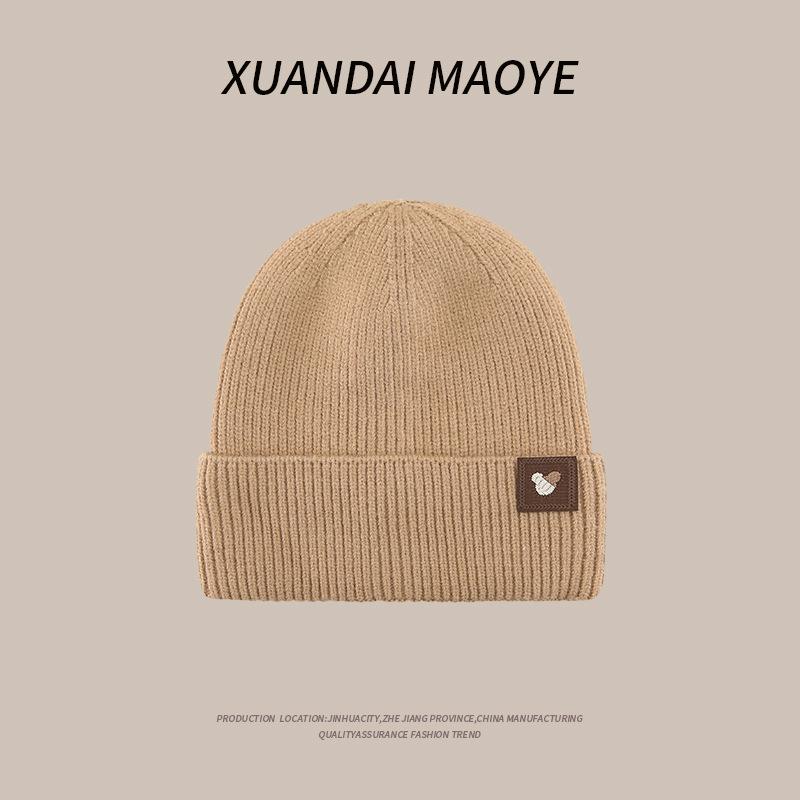 New Hat for Women In Autumn and Winter  Warm and Cold Versatile Knitted Hat with Velvet To Show Off Their Faces Small Wool Cold Hat for Men