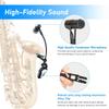 KIMAFUN 2.4G Wireless Saxophone Microphone, Clip-on Instrument Microphone, Plug & Play, Noise Reduction, 30M Transmission Range, 8 Hours of