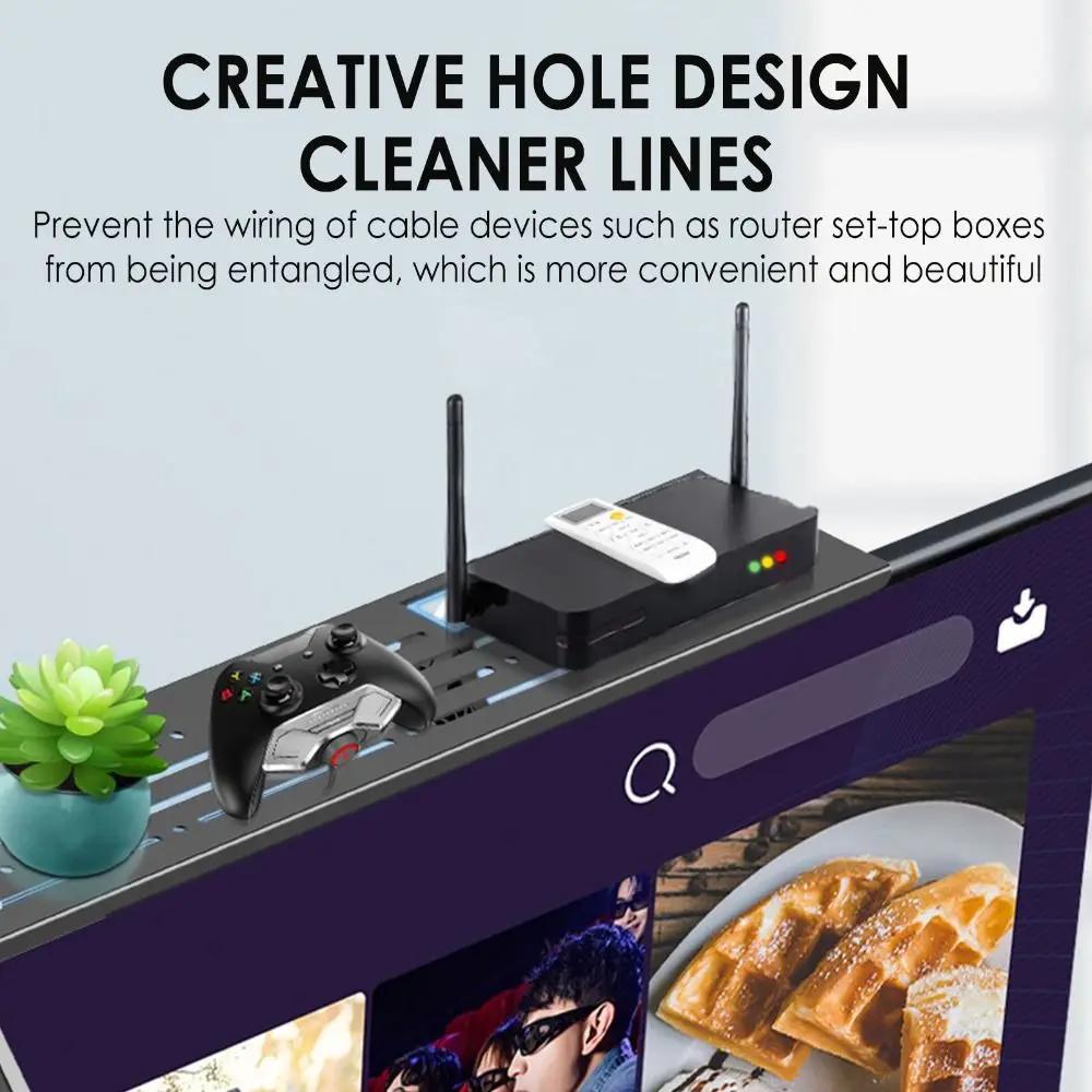 Estante Superior Universal para TV Estante de Almacenamiento Superior para Pantalla Organizador de Monitor Hogar Oficina Soporte para Computadora Enrutador Soporte de Exhibición Ahorro de Espacio
