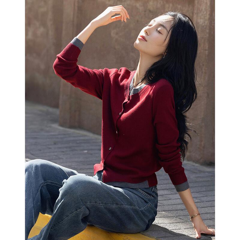 Demana Women's Faux Layered Color-Block Knit Sweater