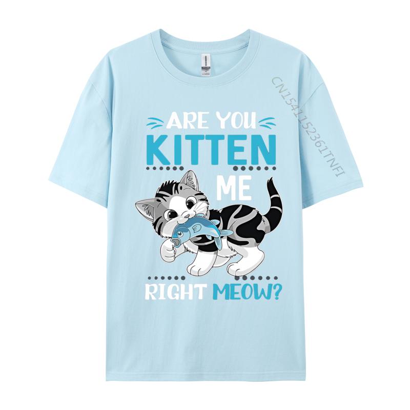 Are You Kitten Me Right Meow Funny Tshirts Plus Size Tops Anime Printed Tshirt Cotton Casual Brand T Shirt