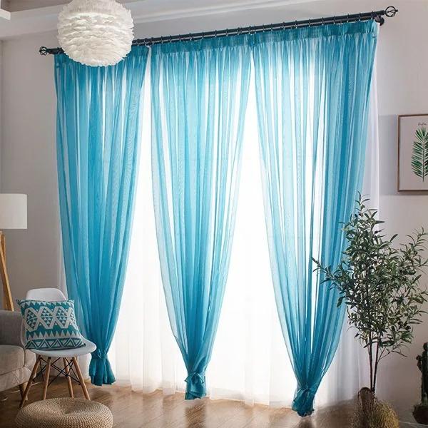 Basic Rod Pocket Sheer Voile Window Curtain Panels White One 1pc for Kitchen Bedroom Children's Room Living Room Decoration