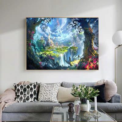 Pittura Diamante 5D Fai da Te Castello Cartone Animato Punto Croce Decorazione Casa Strass Intarsio Ricamo Diamante