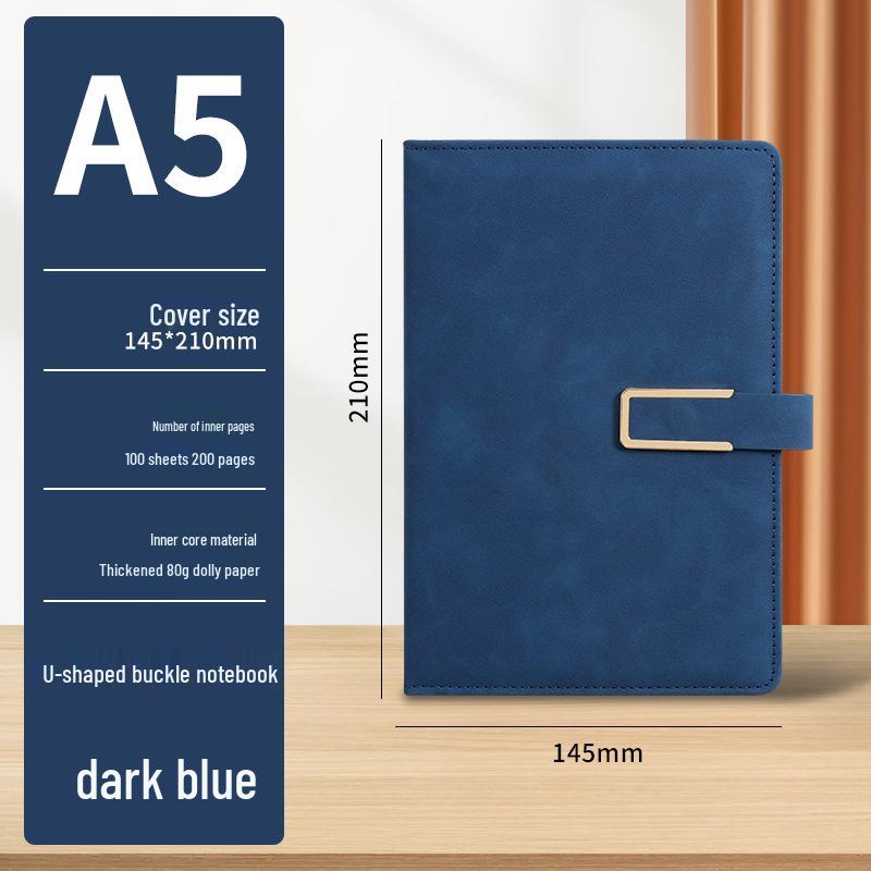 Business A5 Notebook Gift Set with U-shaped Buckle Hardcover - Customizable LOGO for Students and Offices