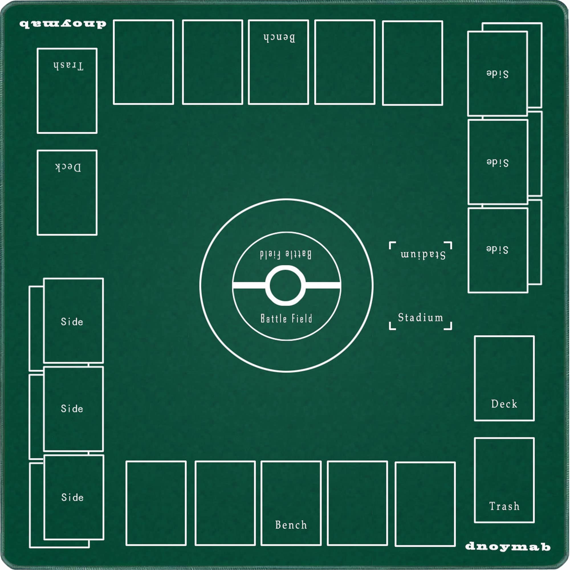 

Dnoymab Полноразмерный игровой коврик для карточной игры, толщина 3 мм, резиновый игровой коврик для 2 игроков с сумкой для хранения, 60x60 см, нескользящий (зеленый) зелёный