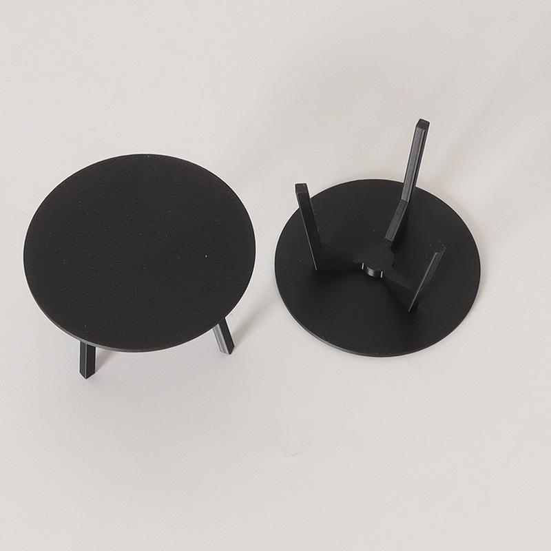 1/12 Dollhouse Simulation Mini Black Round Table Model Dollhouse Living Room Furniture Decoration Dolls House Pretend Play Toys