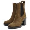 Zara Leather Comfortable Fashionable Simple High Heel Short Chelsea Boots 8.5cm Women boots Brown 12113510105