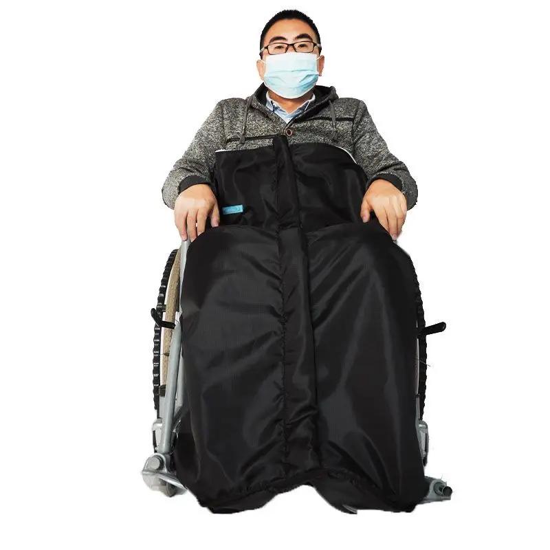Plush Lined Thicken Half Pack Waterproof Wheelchair Thermal Blanket for Elderly Patient Leg Guard Warm Supplie 132 X 65 Cm