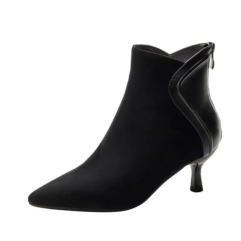 Hot Selling Women's Pointed Toe Boots High Heel Boots Zipper Western Designer Women's High Heel Boots Retro Comfort High Heels