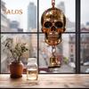 Gothic Skull Wind Chime Weather-proof Indoor Outdoor Garden Patio Metal Vintage Skull Hanging Wind Bell Halloween Decoration Ornament