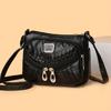Jednobarevné crossbody kabelky ze syntetické kůže pro ženy Nastavitelný popruh Více zipů Pletená Lehká f… Více
