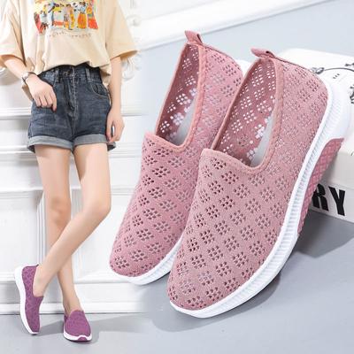 Summer Old Beijing Cloth Shoes Female Mesh Breathable Casual Shoes Soft Bottom Non-slip Net Shoes Flat