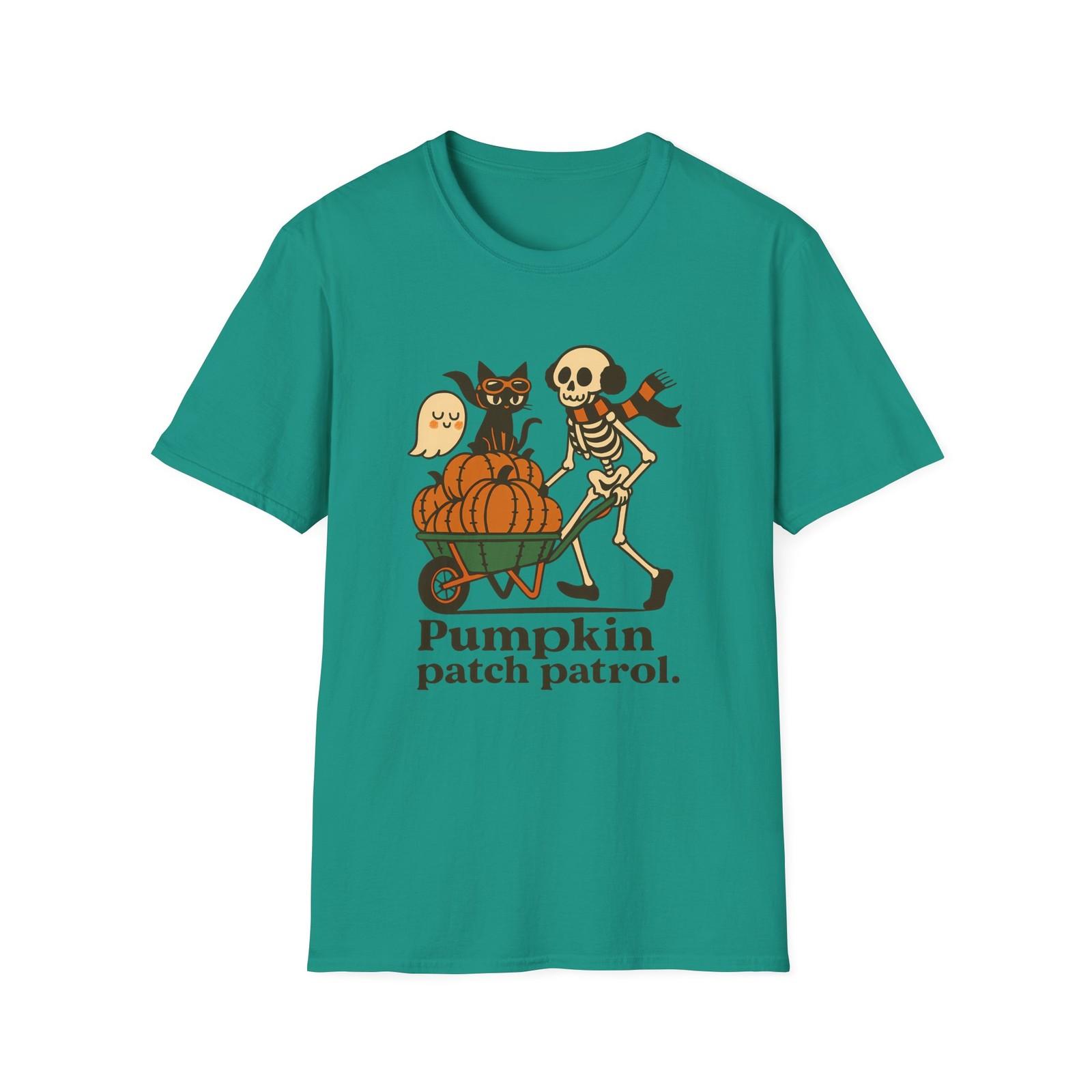 Unisex Softstyle T-Shirt Mens Womens Tees Top Skeleton Ghost Cat Pumpkins Wheelbarrow Funny Halloween S