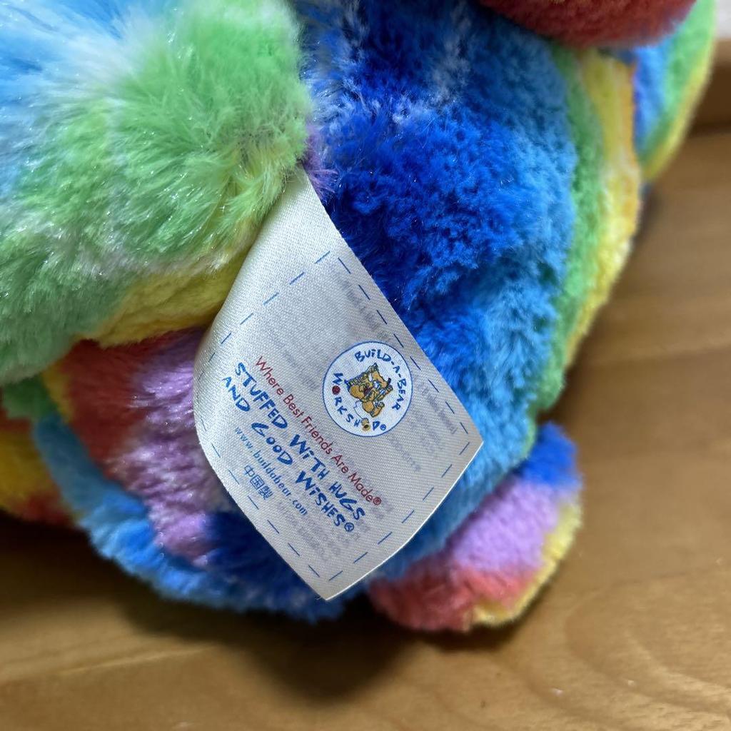 [USED] Build-A-Bear Peace Sign Rainbow Colored Flashy Teddy Bear Bear