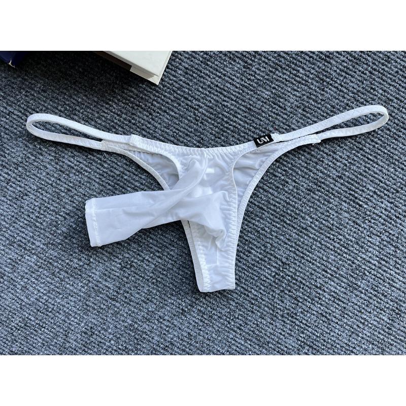 Open Cock Thongs Men Ice Silk Seamless Underwear Erotic Panties Soft Cooling Underpants Penis Sheath G-String Smooth Lingerie