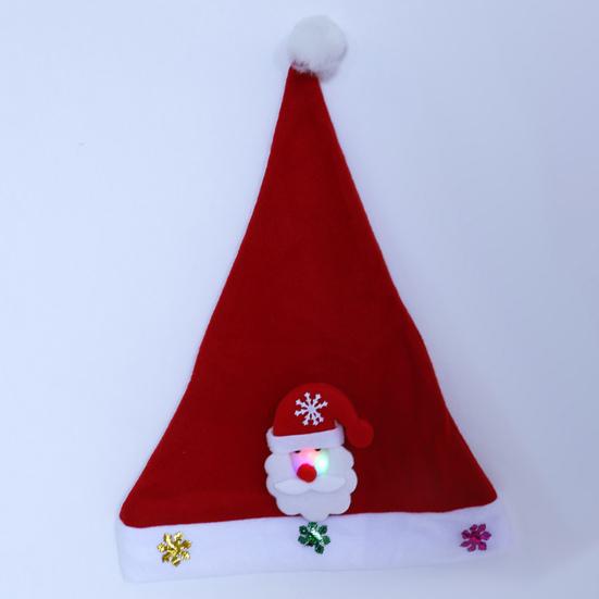 Unisex Christmas Hat Children New Year Party Beanie Battery-operated Luminous LED Light-Up