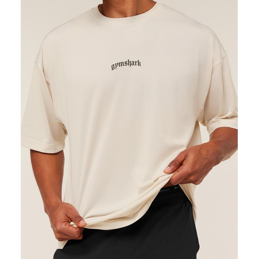 Gymshark TacTical Oversized T shirT oaT whiTe A3b5g Wc1v