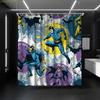 1pc Superhero Theme Party Bathroom Shower Curtain, Hero Day Design with 12 Hooks, 70.87x70.87inch Home Decor, Bathroom Decor,