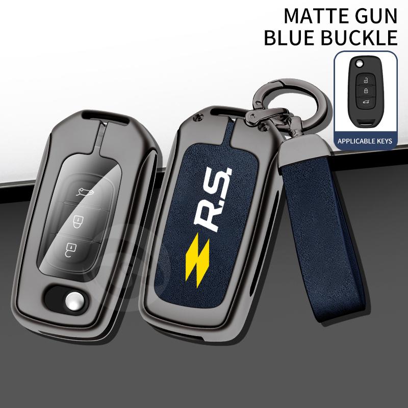 Zinc Alloy Leather Car Key Case Cover for Renault Kadjar Captur Megane Sandero Stepway Logan Clio 5 Arkana Protector Key Shell S444