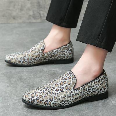 Nuove Scarpe da Guida a Punta con Stampa Leopardo Moda per Uomo Designer Mocassini da Matrimonio Oxford Sapatos Tenis Masculino