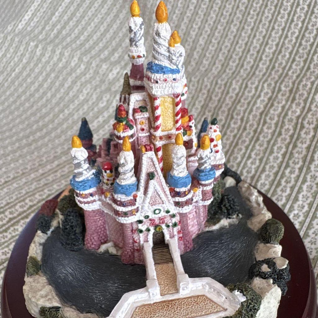 [USED] Disney Word 25th Anniversary Cake Decoration Castle Figure Miniature