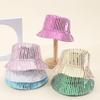 Wind Mixed Color Sequined Bucket Hat Female Fashion Versatile Internet Celebrity Face Small Hat Female Foldable Basin Hat