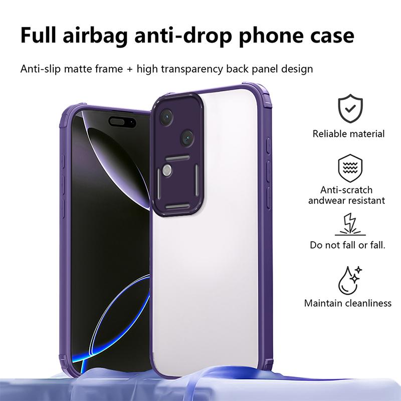 

For VIVO S18 Pro Four Corner Anti-fall Transparent Phone Case For Vivo IQOO Z10X Shockproof Silicone Bumper Cover IQOO Z10 Lite vivo iQOO Z10x фиолетовый