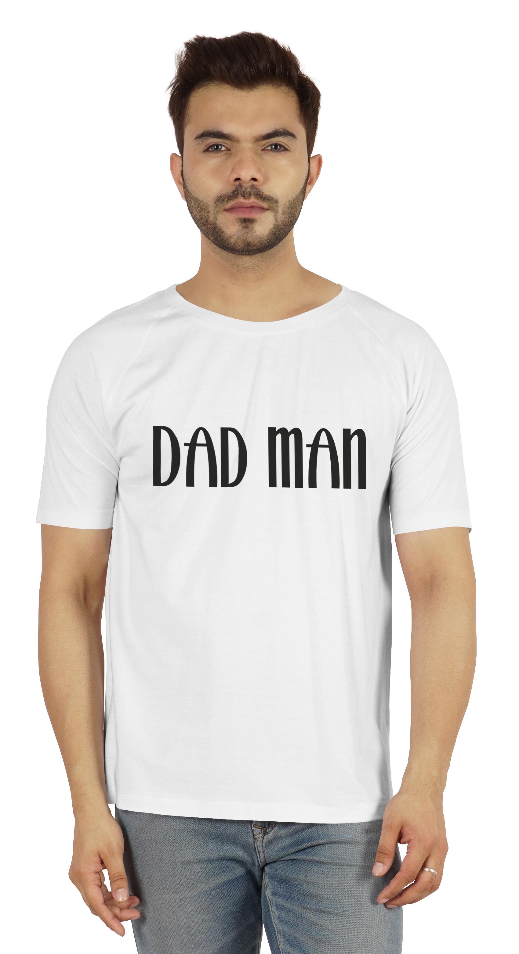 

Чоловіча футболка з бавовняного трикотажу з круглим вирізом і принтом Inkmeso Dad Man XX-Large білий