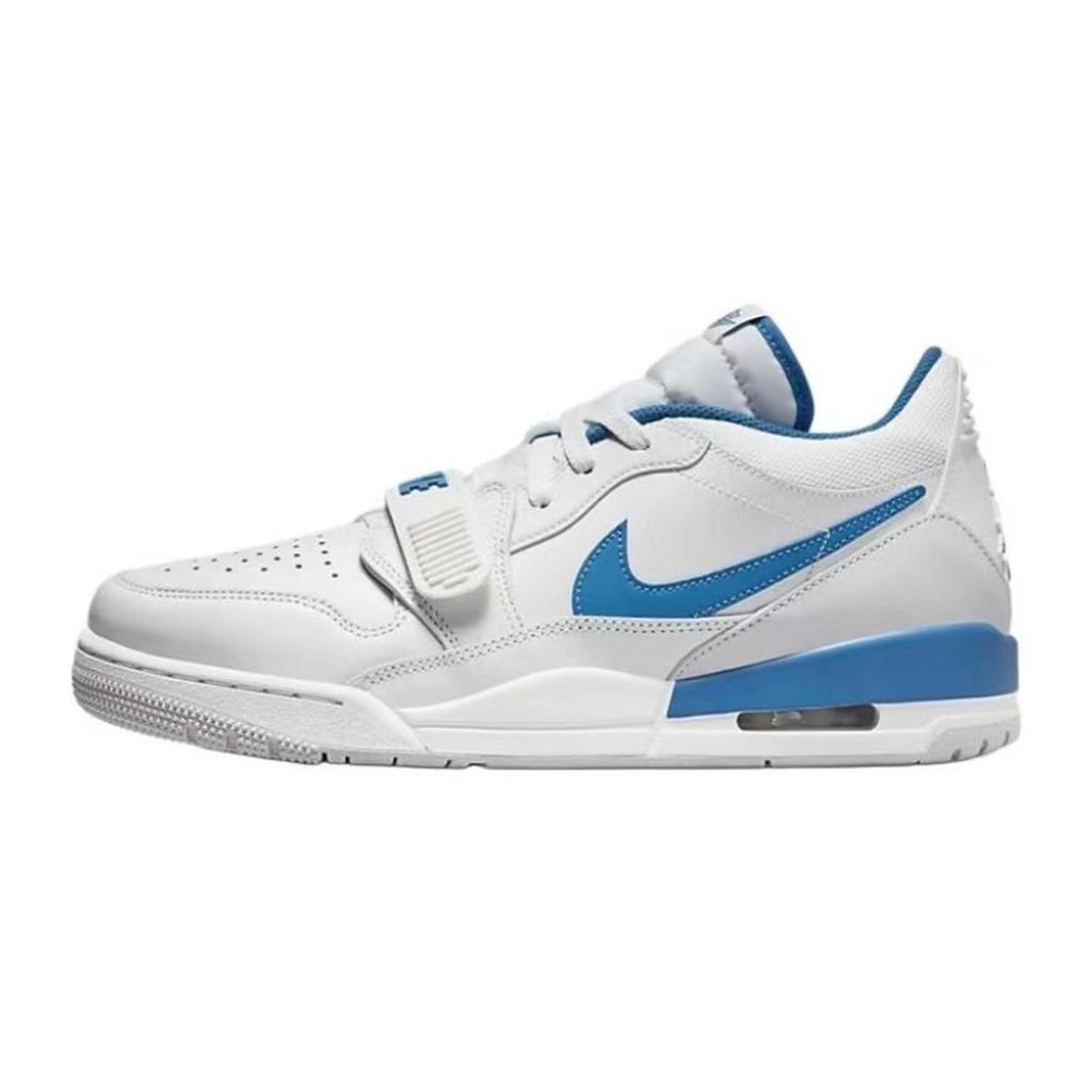 Jordan Legacy 312 Cushioning Slip Resistant Waterproof Low top Vintage Basketball Shoes Men's White Blue HJ3480-140(Team348-)