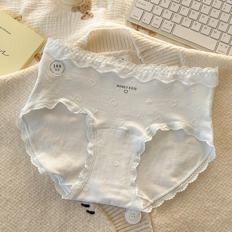 Ladies Spring and Autumn Pure Cotton 10A Bacteriostatic Extended Crotch Mid Waist Triangle Briefs