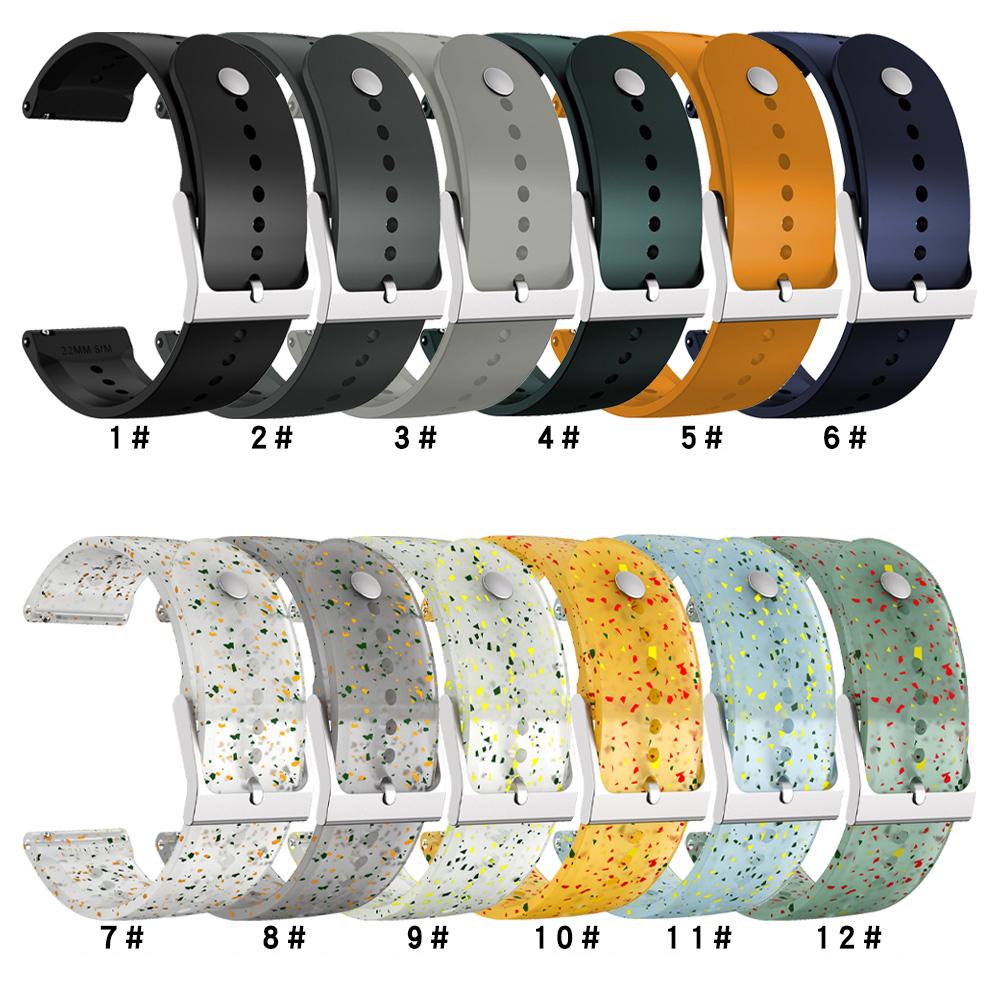 22MM SILICONE STRAP Compatible with Suunto 5 Peak MULTICOLOR translucent band for Suunto 9 Peak Watchband Bracelet accessories