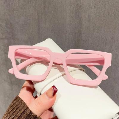Thick Edged Square Computer Glasses Anti Blue Light Vintage Oversized Eyewear for Women Men Colorful Optical Frames