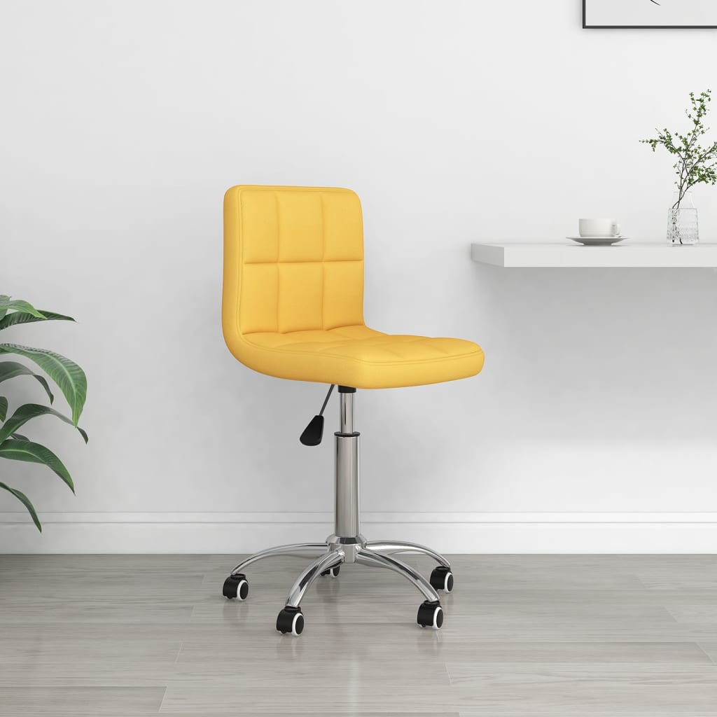 Office Chair Swivel Mustard Yellow Fabric