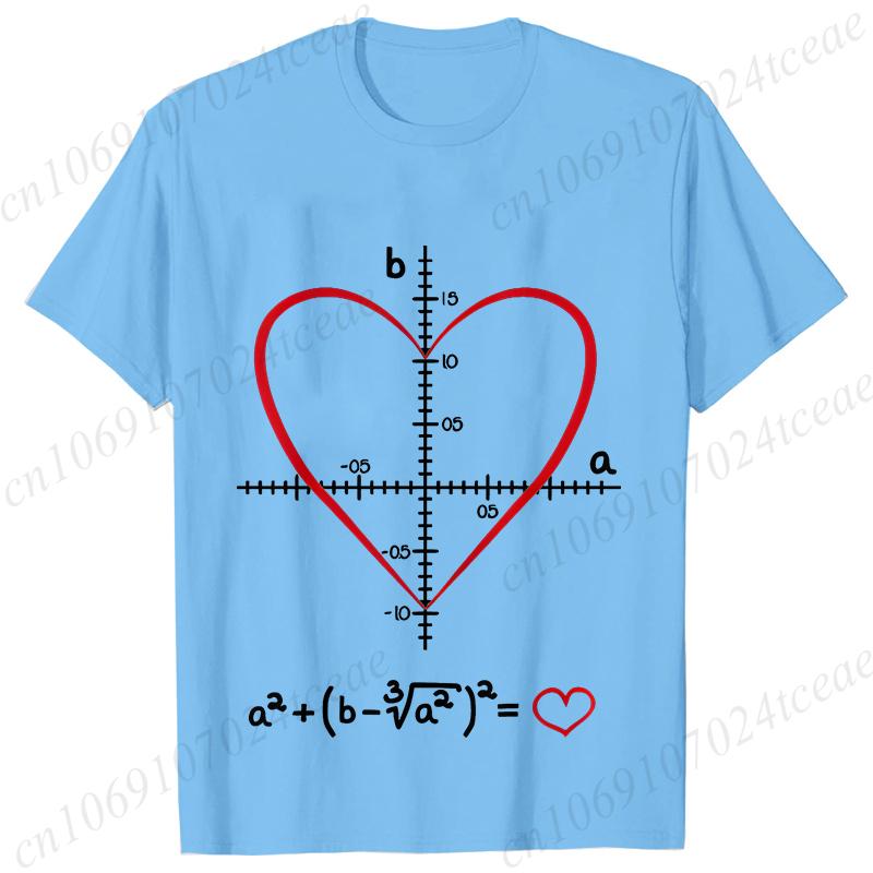 Men's T-Shirt Heart Equation Romantic Math Nerd Geek Love Gift Printed T-Shirt Summer Casual Tee T-Shirt for Men 2025 New Tops