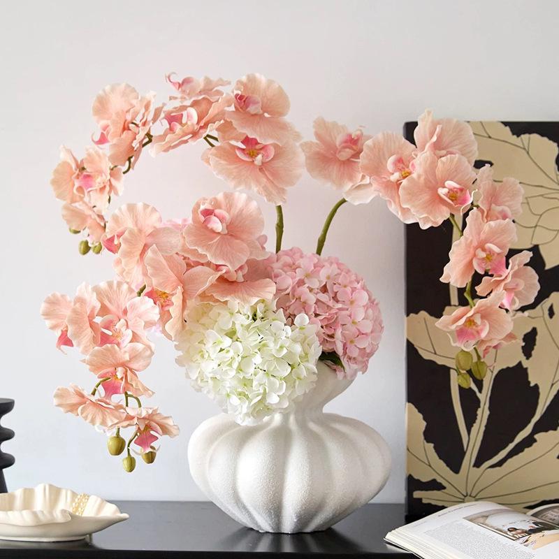 High-Quality Phalaenopsis Simulation with 9 Heads - Little Red Book Style Flower Decoration for Photography