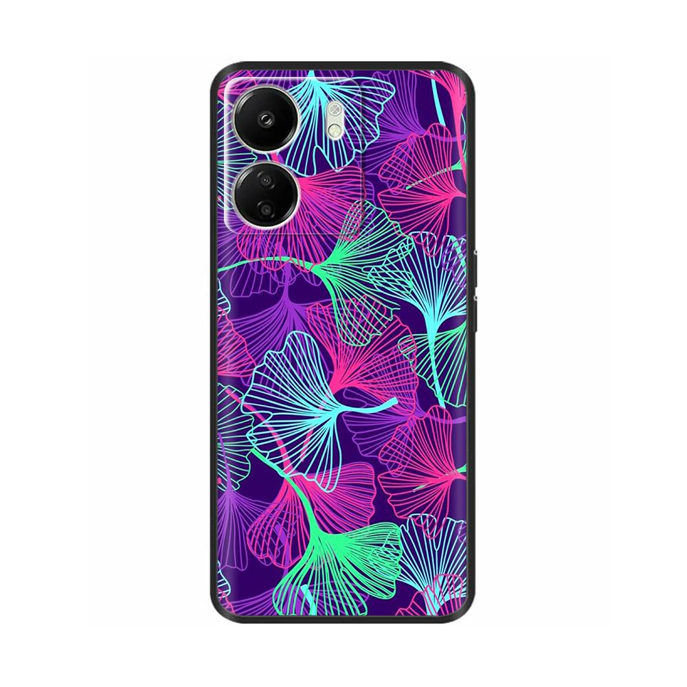 For Xiaomi Poco C65 Case Cute Luxury Painted Back Cover Soft Black Silicone Phone Case For Xiaomi Poco C65 PocoC65 Fundas Bumper