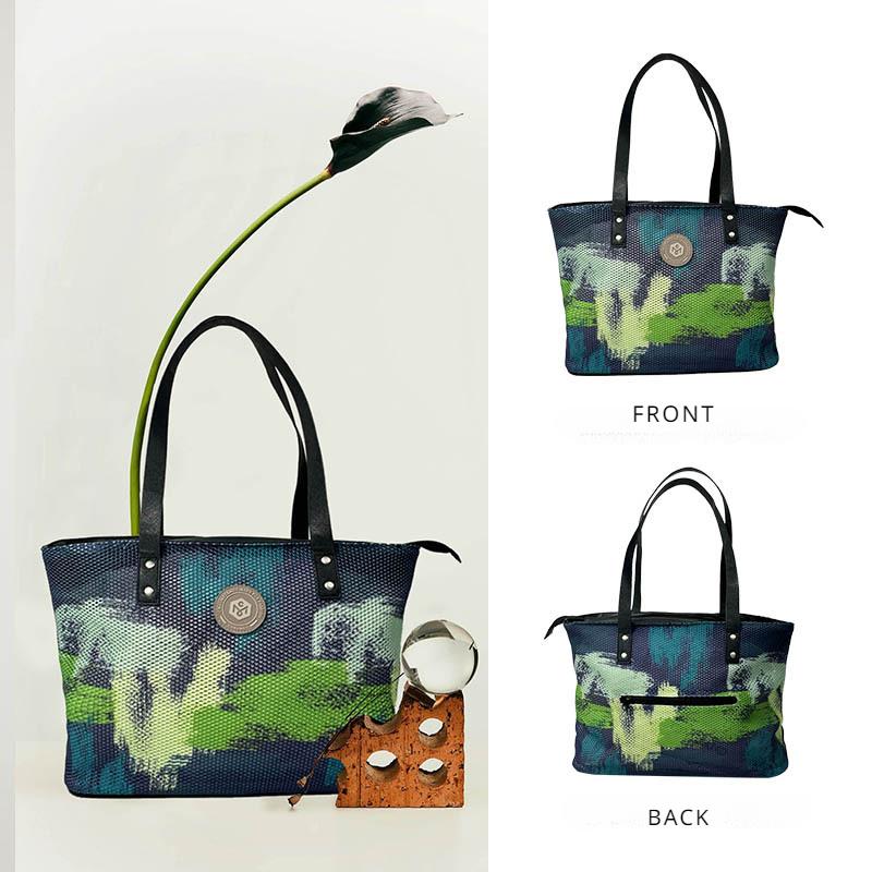 2024 Новая модная женская сумка с принтом из двойной сетчатой ​​ткани — фото 3