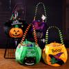 Cute Halloween Candy Bag Halloween Pumpkin Pattern Portable Three-dimensional Handbag Cosplay Props Gift Basket Kids Gifts