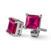 Orecchino Rubino Rosa Naturale 7,35 ct Argento Sterling 925 Quadrato per Lei Gioiello con Pietra Preziosa Regalo