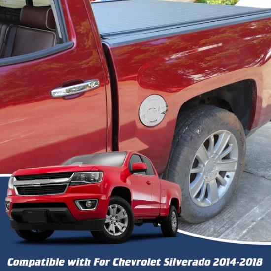 For Chevy Silverado 2014-18Chrome Door Fuel Filler Tank Gas Cap Bezel Cover Trim