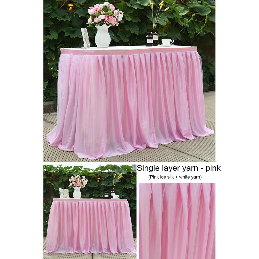 Wedding Table Skirt Tulle Ruffle Decor Birthday Party Dessert Table Cloth Banquet Meeting Table Cover Decoration