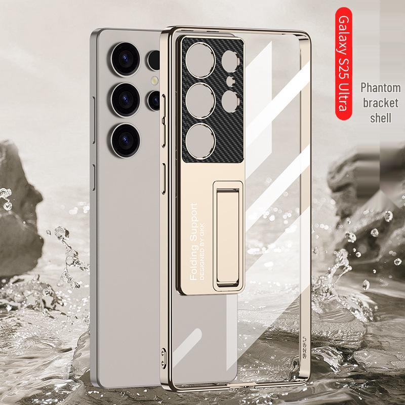 Samsung S25 Ultra Case: Transparent, Ultra-Thin Plated Phantom with Precise Holes & Stand