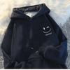 Women's Smiling Face Funny Fashion Couple Hooded Sweater American Heavyweight Loose Thickened Cashmere  Hoodie Pullover Top