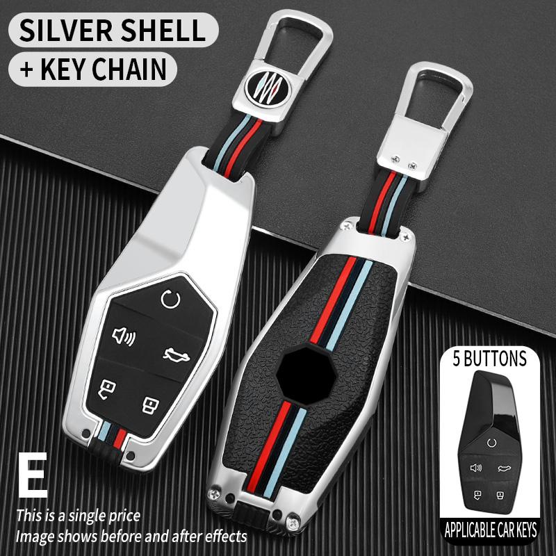 Interior Mouldings Zinc Alloy+Silicone Car Remote Key Case Cover Protective Shell Fob For MG One 2022 2023 2024 Car Keychain Int