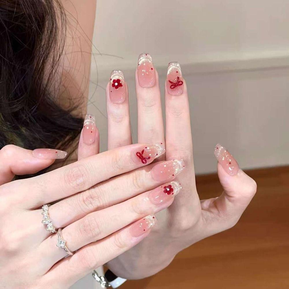 Super Shiny Valentine's Day New Nail Art Press On Nails For Women and Girls