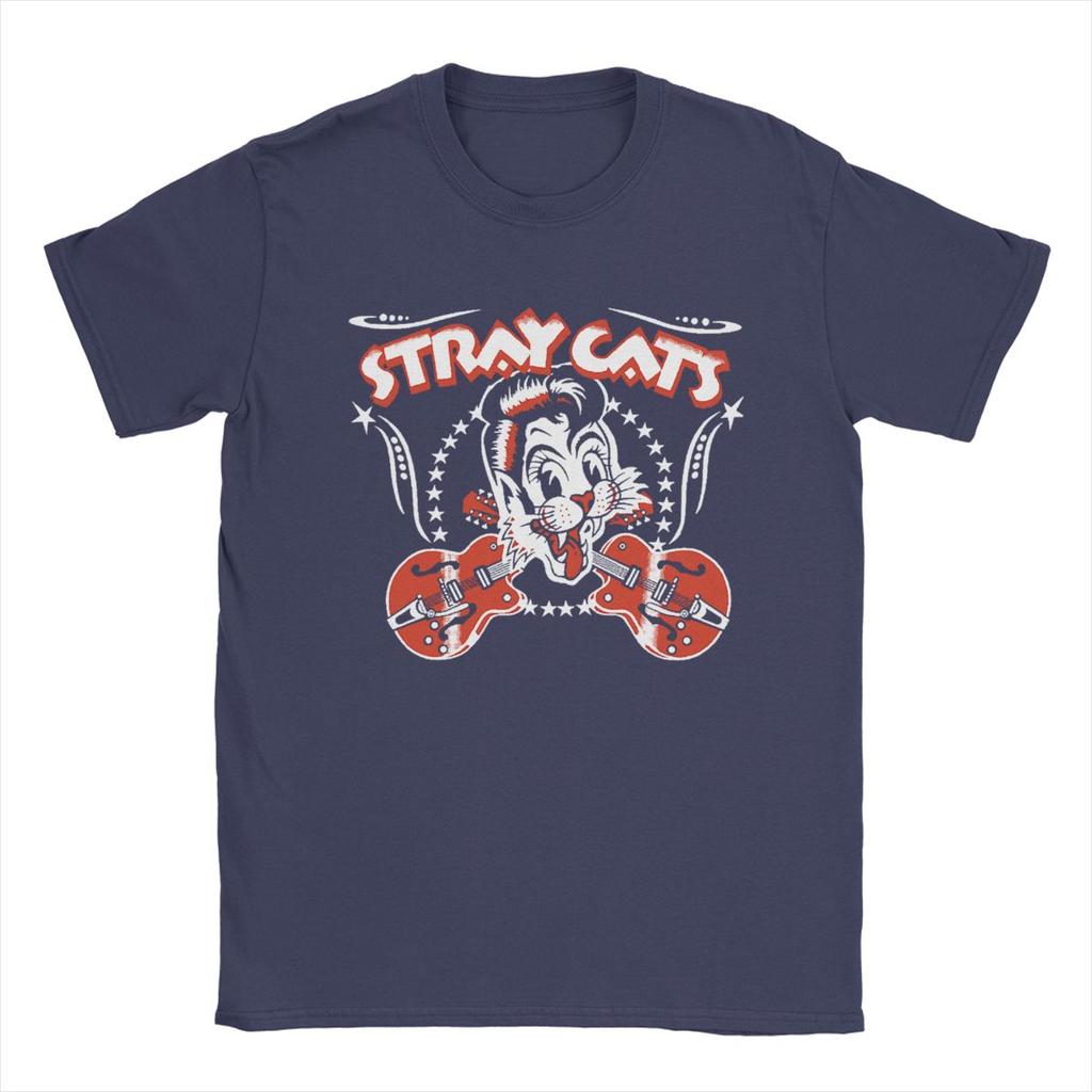 Stray Cats Band Men T Shirt Fashion Tee Shirt Short Sleeve O Neck T-Shirt 100% Cotton Gift Idea Clothes