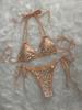2026 Halter Metallic Sequins Bikini Women Swimsuit Female Swimwear Two Pieces Bikini Set Bather Bathing Suit Swim Lady Beachwear