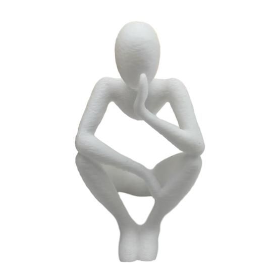3D Printed Thinker Style Abstract Sculpture Meditator Statue Collectible Figurines D
